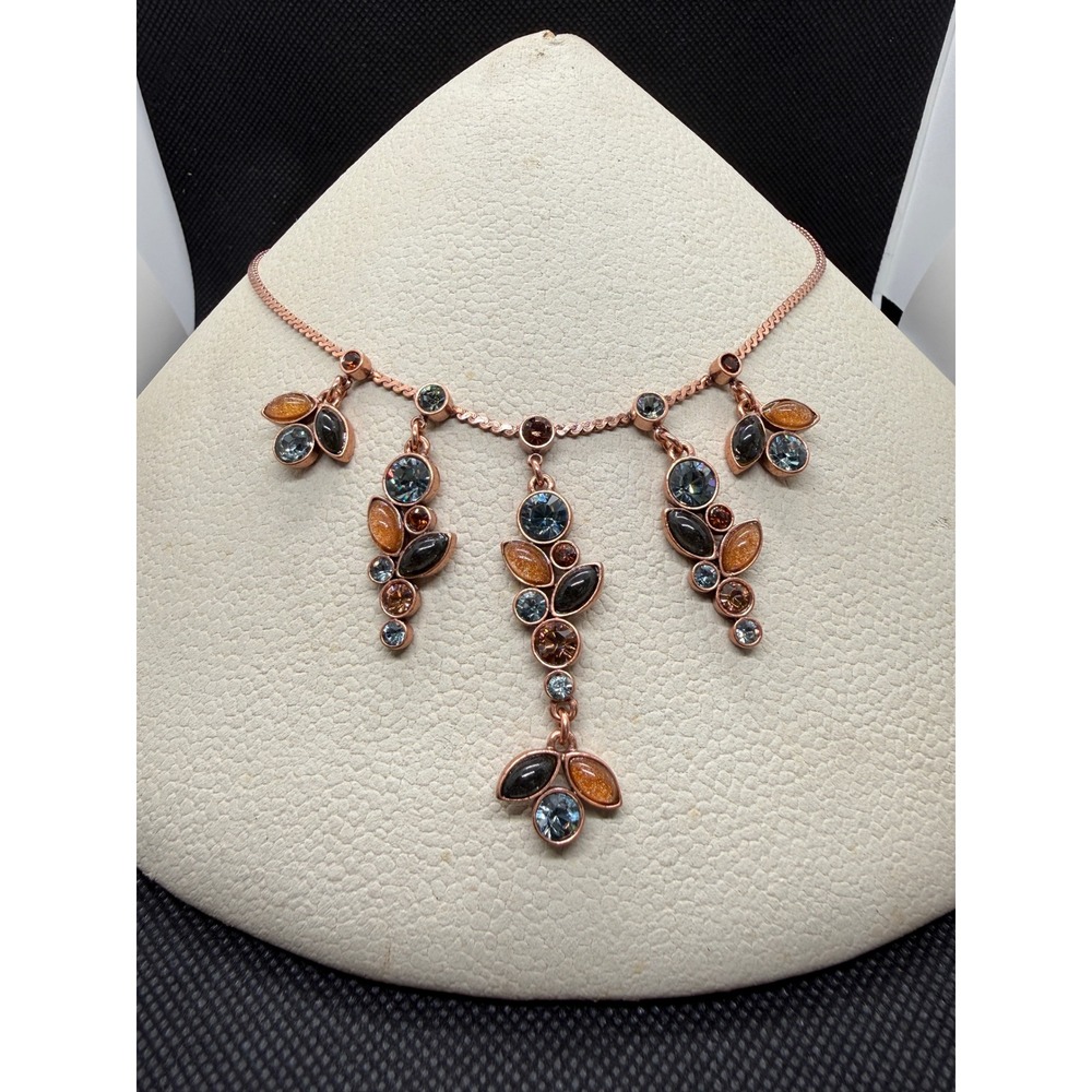 Pilgrim Danish Design Rose Gold Multi Crystal Bib Necklace 348521